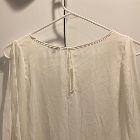 Charlotte Russe size small lightweight cream blouse with bling beads on collar - Picture 9 of 12